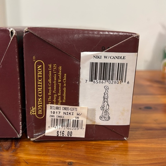 Vtg Boyds Bears The Folkstone Collection Folk Art Santa Figurines Set of 4 - Picture 5 of 11